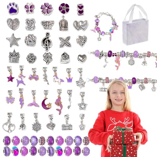 Armband-Herstellungsset für Mädchen, Schmuckherstellungs-Set für Mädchen - Buntes Schmuckherstellungsset für Kinder. Perlenherstellungsset - Trendiges Schmuck-Perlen-Set, Bettelarmband-Halsketten-Set von Tewzafiya