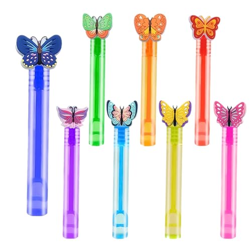 Bubble Sticks, Bubble,8 Stück Cartoon Butterfly Bubble Stick | Foto Requisiten Klassenzimmer Preise Kinderbadezeit Spielzeug für Mädchen, Geburtstag, Hochzeit, Abschluss von Tewzafiya