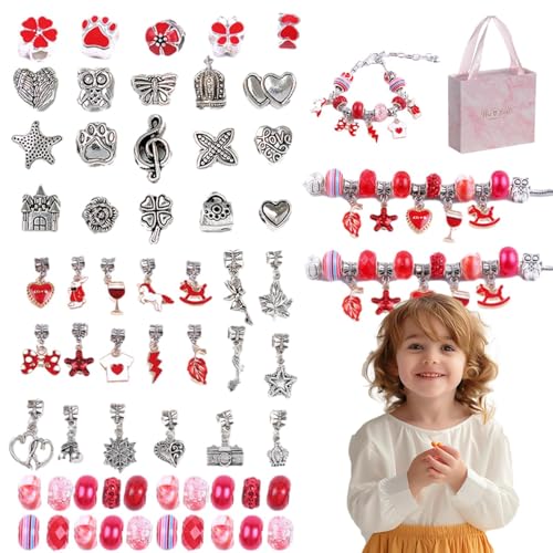 Schmuckherstellungsset für Mädchen, Perlenarmbandherstellungsset | Buntes Schmuckherstellungsset für Kinder. Perlenherstellungsset,Trendiges Schmuck-Perlen-Set, Bettelarmband-Halsketten-Set für Mädche von Tewzafiya