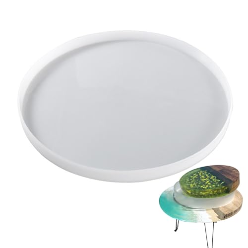 Silikonform Rund Tablettform Gießform Epoxidharz Formen Charcuterie Board Harzform Large Resin Tray Molds Epoxy Tischform Für Flusstisch Charcuterie Board Schneidebrett von Tewzafiya