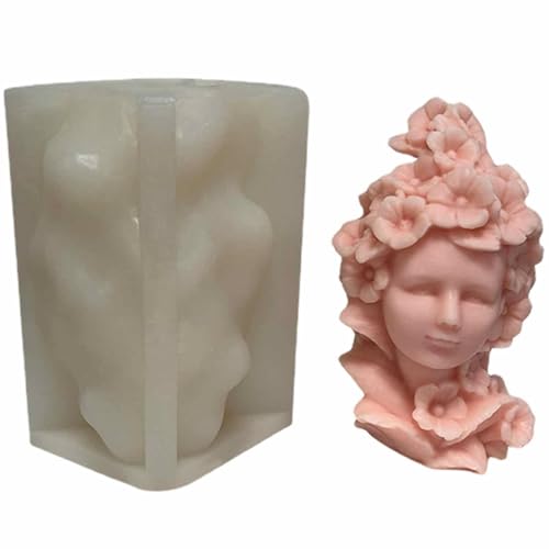 nmädchen Silikonform, Mädchen Silikonform - Handwerksform,Aromatherapie Gypsum 3d Girl Silikonformen für Harzsäule Aromatherapie Kerzen Wachsseife von Tewzafiya