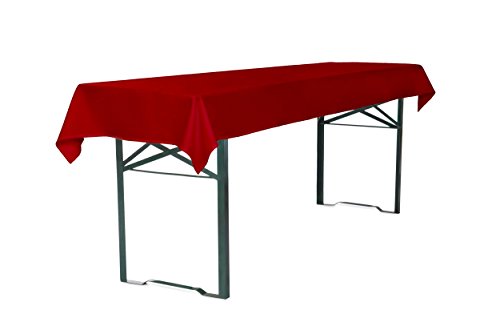 TexDeko® Tischdecke für Bierzeltgarnitur 250 x 100 cm Biertischdecke (Rot) Blickdicht waschbar & wiederverwendbar mit Oeko-TEX Zertifikat von TexDeko