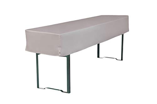 TexDeko Biertischhusse Tischdecke 3/8 Länge für Bierzelttisch Premium Blickdicht waschbar 220x70x30cm (Grau) von TexDeko