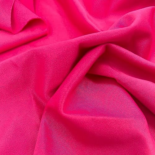 Texco Inc 702-HOTPINK-3 2-Wege-Stretch, solider Scuba-Crêpe-Techno-Strickstoff, Poly-Spandex-Stoff, Bekleidungsstoff, DIY-Projekte, hot pink, 3 Yards, 3 stück von Texco