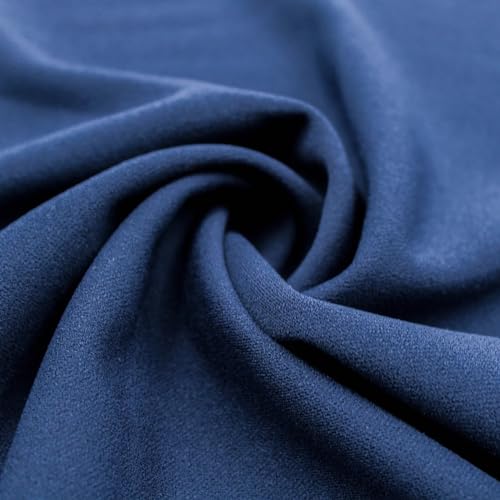 Texco Inc 702-NAVY-5 Crepe Strick 2-Wege-Stretch, solider Scuba-Crêpe-Techno-Strickstoff, Poly-Spandex-Stoff, Bekleidungsstoff, DIY-Projekte, Marineblau, 5 Yards von Texco