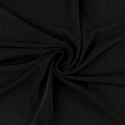 Texco 800-BLACK-10 Solider Stretchstoff Massiver 4-Wege-Stretch-Venezia-Polyester-Spandex-Stoff, 200 g/m², DIY-Projekte, Bekleidungsstoff, Elastan, Schwarz, 10 Yards, 10 von Texco