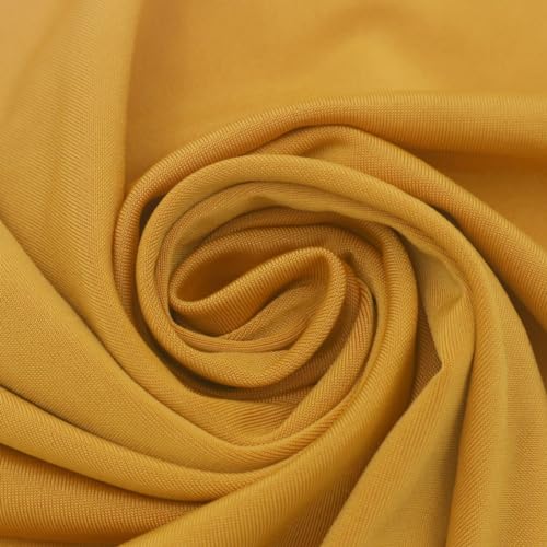 Texco 800-MUSTARD-GOLD-5 Solid 4-Way Projects, Apparel Fabric Massiver 4-Wege-Stretch-Venezia-Polyester-Spandex-Stoff, 200 g/m², DIY-Projekte, Bekleidungsstoff, Elastan, Senfgold, 5 Yards, 80 Unze von Texco