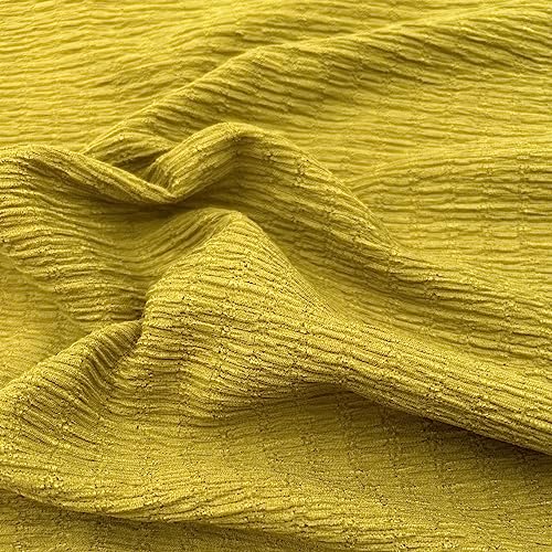 Texco Inc 835-HONEY-MUSTARD-3 Solider minimaler Stretch-Stoff, Jacquard-Poly-Rayon, leichter Strickstoff, Bekleidung, Zuhause, DIY-Projekte, Spandex, Honigsenf, 3 Yards, 3 stück von Texco