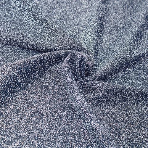 Texco Inc 846-BLACK-SILVER-1 Solides 4-Wege-Stretch-Poly-Nylon, Spandex, mittelschwer, Lurex-Stoff, Bekleidung, Heim-DIY-Projekte, schwarz/silber, 1 Yard von Texco