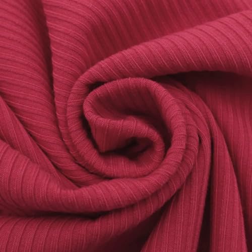 Texco 774 Color 4x2 Rib Knit Rayon Fabric 4 x 2 Rippstrick-Poly-Viskose-Spandex-Stoff, Rot/Ausflug, einfarbig (Getaway Solids), 10 Yards von Texco