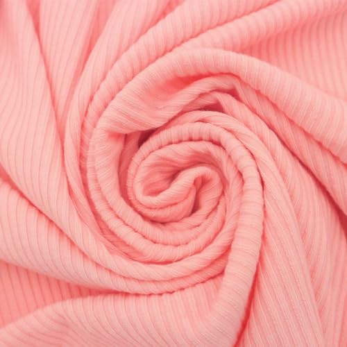Texco 774 Solid Color 4x2 Rib Knit Rayon Fabric Einfarbiger 4 x 2 Rippstrick-Poly-Viskose-Spandex-Stoff, Blush, 10 Yards von Texco
