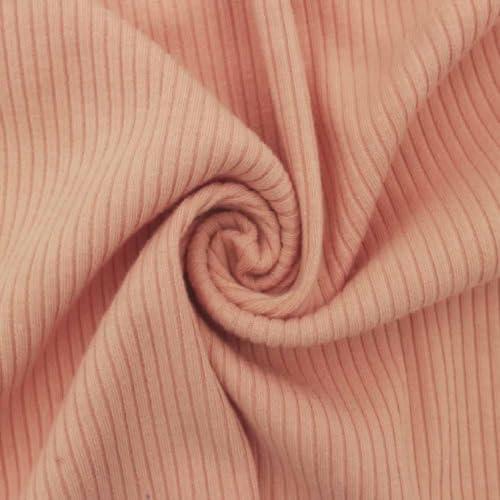 Texco 774 Solid Color 4x2 Rib Knit Rayon Fabric Einfarbiger 4 x 2 Rippstrick-Poly-Viskose-Spandex-Stoff, Coral Dusty, 10 Yards von Texco