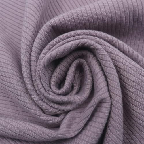 Texco 774 Solid Color 4x2 Rib Knit Rayon Fabric Einfarbiger 4 x 2 Rippstrick-Poly-Viskose-Spandex-Stoff, Dusty Orchidee, 2 Yards von Texco