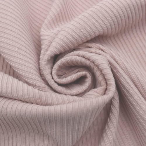 Texco 774 Solid Color 4x2 Rib Knit Rayon Fabric Einfarbiger 4 x 2 Rippstrick-Poly-Viskose-Spandex-Stoff, Dusty Rose, 10 Yards von Texco