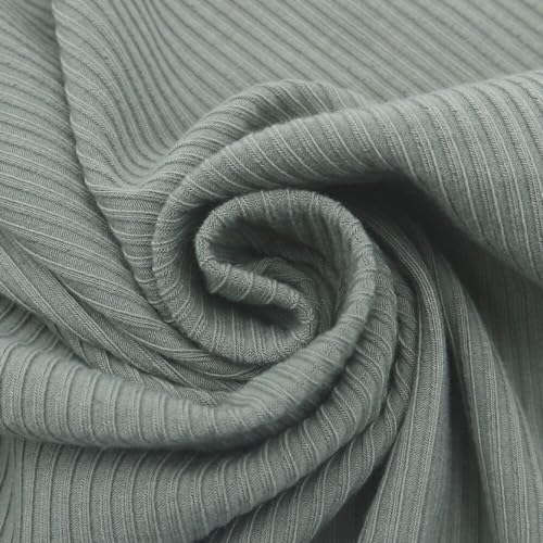 Texco 774 Solid Color 4x2 Rib Knit Rayon Fabric Einfarbiger 4 x 2 Rippstrick-Poly-Viskose-Spandex-Stoff, Grün D, 5 Yards von Texco