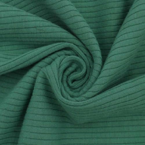 Texco 774 Solid Color 4x2 Rib Knit Rayon Fabric Einfarbiger 4 x 2 Rippstrick-Poly-Viskose-Spandex-Stoff, Grüner Staub, 10 Yards von Texco