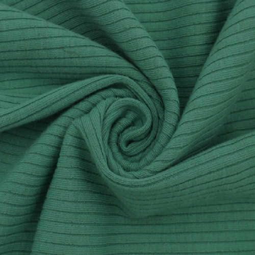 Texco 774 Solid Color 4x2 Rib Knit Rayon Fabric Einfarbiger 4 x 2 Rippstrick-Poly-Viskose-Spandex-Stoff, Grüner Staub, 5 Yards von Texco