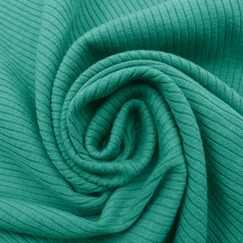 Texco 774 Solid Color 4x2 Rib Knit Rayon Fabric Einfarbiger 4 x 2 Rippstrick-Poly-Viskose-Spandex-Stoff, Kelly, grün, 1 Yard von Texco