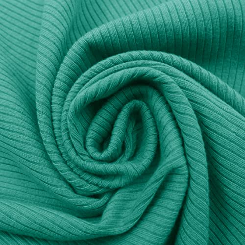 Texco 774 Solid Color 4x2 Rib Knit Rayon Fabric Einfarbiger 4 x 2 Rippstrick-Poly-Viskose-Spandex-Stoff, Kelly, grün, 10 Yards von Texco