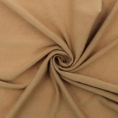 Texco 774 Solid Color 4x2 Rib Knit Rayon Fabric Einfarbiger 4 x 2 Rippstrick-Poly-Viskose-Spandex-Stoff, Latte, 3 Yards von Texco