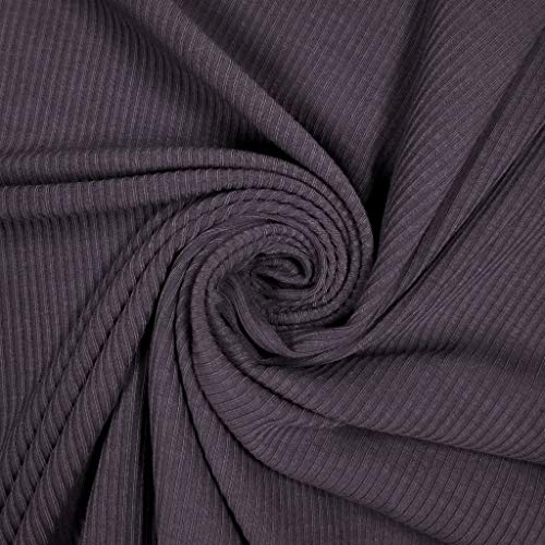 Texco 774 Solid Color 4x2 Rib Knit Rayon Fabric Einfarbiger 4 x 2 Rippstrick-Poly-Viskose-Spandex-Stoff, Lilac Dusty, 10 Yards von Texco