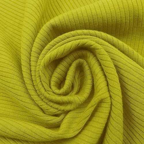 Texco 774 Solid Color 4x2 Rib Knit Rayon Fabric Einfarbiger 4 x 2 Rippstrick-Poly-Viskose-Spandex-Stoff, Limette, 10 Yards von Texco