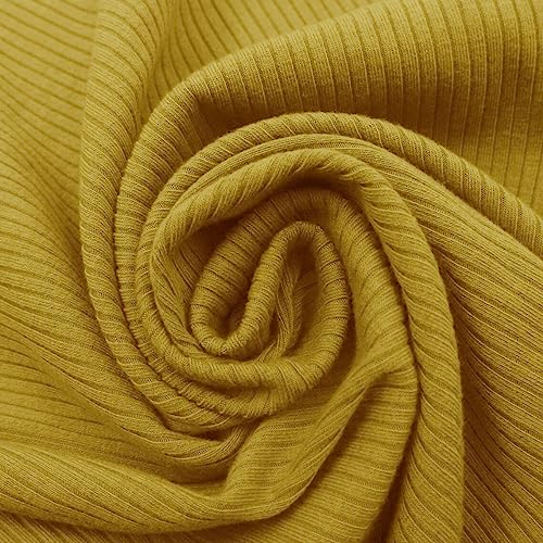 Texco 774 Solid Color 4x2 Rib Knit Rayon Fabric Einfarbiger 4 x 2 Rippstrick-Poly-Viskose-Spandex-Stoff, Olivgrün, 10 Yards von Texco