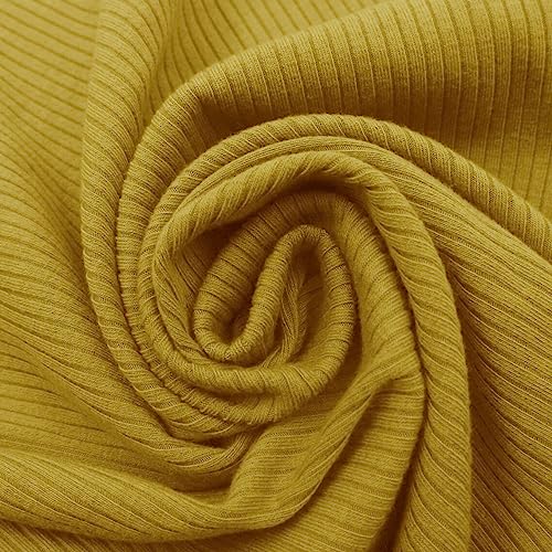 Texco 774 Solid Color 4x2 Rib Knit Rayon Fabric Einfarbiger 4 x 2 Rippstrick-Poly-Viskose-Spandex-Stoff, Olivgrün, 5 Yards von Texco