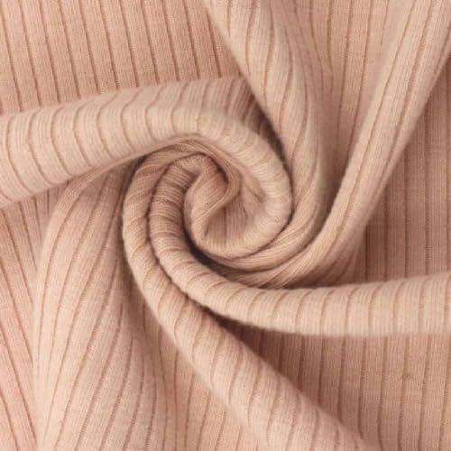 Texco 774 Solid Color 4x2 Rib Knit Rayon Fabric Einfarbiger 4 x 2 Rippstrick-Poly-Viskose-Spandex-Stoff, Pfirsichhell, 10 Yards von Texco