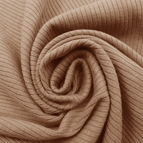 Texco 774 Solid Color 4x2 Rib Knit Rayon Fabric Einfarbiger 4 x 2 Rippstrick-Poly-Viskose-Spandex-Stoff, Roségold, 10 Yards von Texco