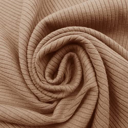 Texco 774 Solid Color 4x2 Rib Knit Rayon Fabric Einfarbiger 4 x 2 Rippstrick-Poly-Viskose-Spandex-Stoff, Roségold, 5 Yards von Texco