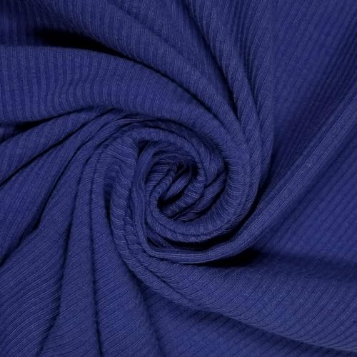 Texco 774 Solid Color 4x2 Rib Knit Rayon Fabric Einfarbiger 4 x 2 Rippstrick-Poly-Viskose-Spandex-Stoff, Royal Neon, 1 Yard von Texco