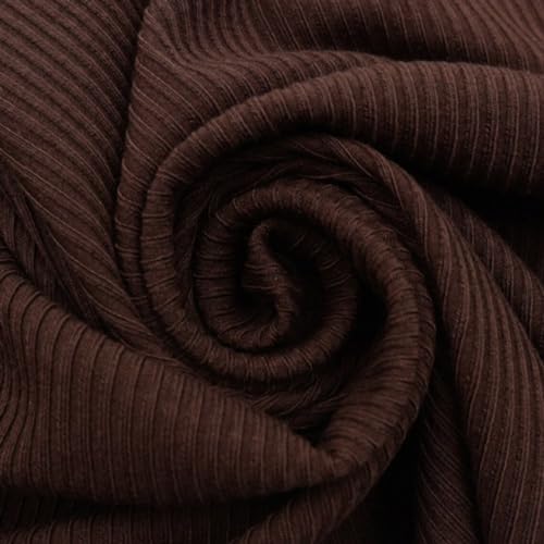 Texco 774 Solid Color 4x2 Rib Knit Rayon Fabric Einfarbiger 4 x 2 Rippstrick-Poly-Viskose-Spandex-Stoff, Schokolade, 10 Yards von Texco