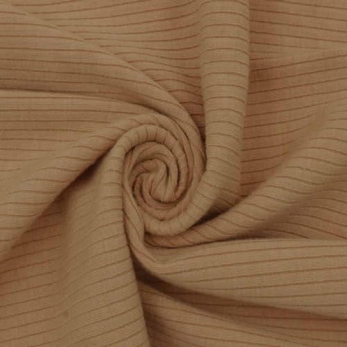 Texco 774 Solid Color 4x2 Rib Knit Rayon Fabric Einfarbiger 4 x 2 Rippstrick-Poly-Viskose-Spandex-Stoff, Toast, 5 Yards von Texco