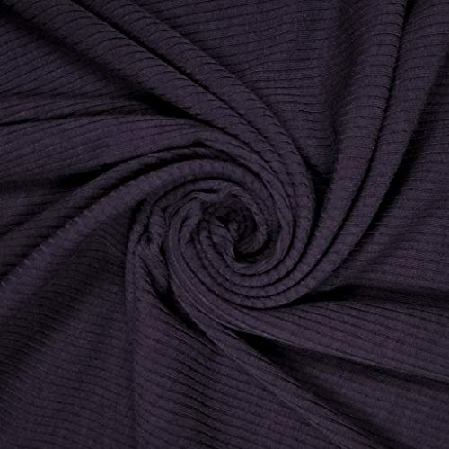 Texco 774 Solid Color 4x2 Rib Knit Rayon Fabric Einfarbiger 4 x 2 Rippstrick-Poly-Viskose-Spandex-Stoff, Violett, staubig, 1 Yard von Texco