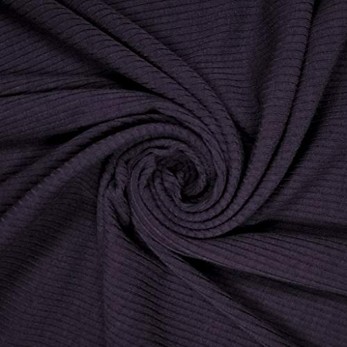 Texco 774 Solid Color 4x2 Rib Knit Rayon Fabric Einfarbiger 4 x 2 Rippstrick-Poly-Viskose-Spandex-Stoff, Violett, staubig, 10 Yards von Texco