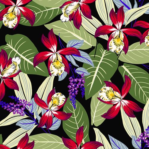 Texco Inc 147,3 cm breiter bedruckter Hi-Multi-Chiffon-gewaschener Stoff, nicht dehnbar, leicht, 85 g/m², atmungsaktiv und knitterfrei, für Bekleidung, Vorhänge und DIY-Projekte, Schwarz, True Red, 2 Texco Inc 147,3 cm breiter bedruckter Hi-Multi-Chiffon-gewaschener Stoff, nicht dehnbar, leicht, 85 g/m², atmungsaktiv und knitterfrei, für Bekleidung, Vorhänge und DIY-Projekte, Schwarz, True Red, 2 von Texco
