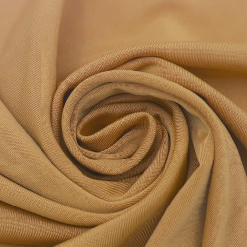 Texco Inc 800-MANGO-10 Solid 4-Way Projects, Apparel Fabric Massiver 4-Wege-Stretch-Venezia-Polyester-Spandex-Stoff, 200 g/m², DIY-Projekte, Bekleidungsstoff, Elastan, Mango, 10 Yards von Texco