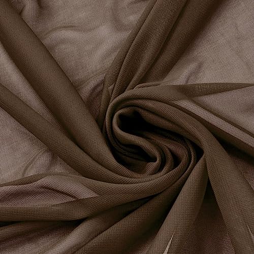 Texco Inc Leichter einfarbiger Chiffon-Jersey, matt, kein Stretch, Nähen, Basteln, Hochzeit, Bekleidungsstoff, DIY-Projekte, Braun, 2,7 m von Texco