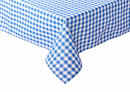 texpot Landhaus Tischdecke 110 x 250 cm blau-weiß kariert 100% Baumwolle von texpot