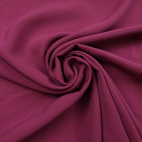 12 Farben hochwertiger schwerer einfarbiger Chiffon-Stoff (1 Meter, Berry 7491) von Textile Plaza