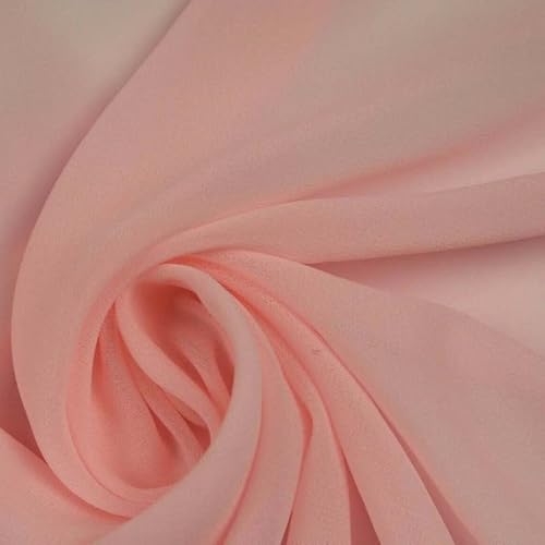 125 Farben Premium Plain Dyed Chiffon Fein weicher Georgette-Kleiderstoff (1 Meter, Babyrosa 5774) von Textile Plaza