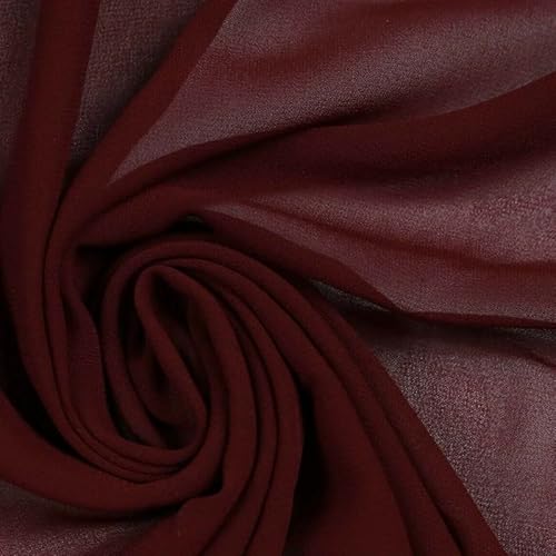 125 Farben Premium unifarbener Chiffon, feiner weicher Georgette-Kleiderstoff, Probe (10 x 10 cm), Dunkelbraun 5795 von Textile Plaza