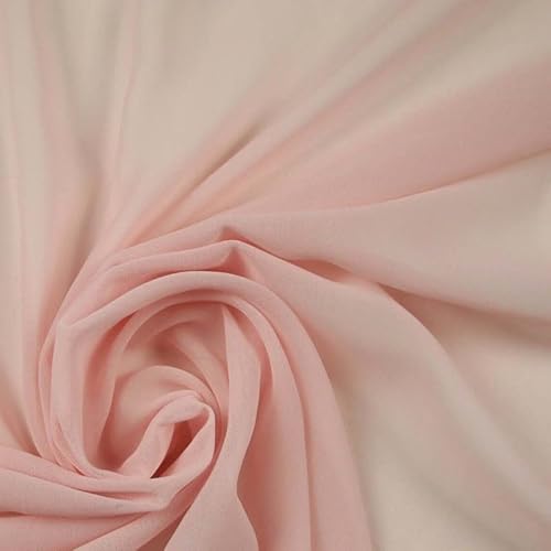 125 Farben Premium unifarbener Chiffon, feiner weicher Georgette-Kleiderstoff, Probe (10 x 10 cm), Hellrosa 6810 von Textile Plaza