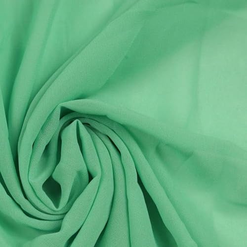 125 Farben Premium unifarbener Chiffon, feiner weicher Georgette-Kleiderstoff, Probe (10 x 10 cm), Mintgrün 5814 von Textile Plaza