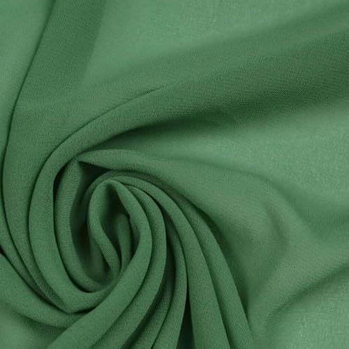 125 Farben hochwertiger einfarbiger Chiffon-Stoff aus feinem weichem, durchscheinendem Georgette-Kleiderstoff (Probe (10 cm x 10 cm), salbeigrün 5807) von Textile Plaza