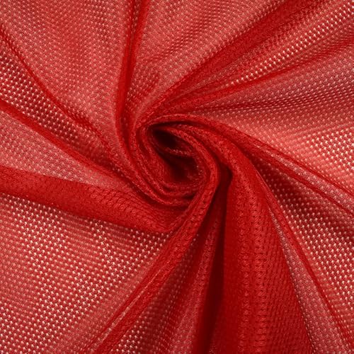 Airtex Fischnetz, Netzstoff, Sport, Stretch, Polyester, Futterstoff, 1 m, Rot 6400 von Textile Plaza