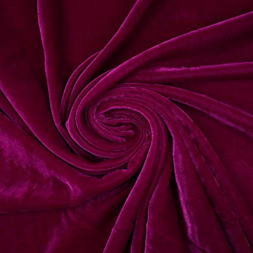 Textile Plaza Luxuriöser, weicher Mikro-Samtstoff, Velours-Kleidermaterial, nicht dehnbar, 107,7 cm / 111,8 cm, Meterware (Fuchsia Pink 4168) von Textile Plaza