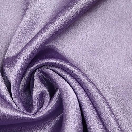 Über 70 Farben – einfarbiger Satinstoff mit Krepprückseite, Satin, Brautkleid, 147,3 cm (1 Meter, Lila Mauve 2 5908) von Textile Plaza