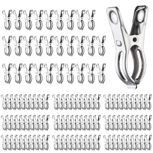 Gartenclips, robuste Edelstahl-Clips mit 3,1 cm Öffnung für Pflanzenabdeckungen, Gewächshausreifen, Schattentuch und Netze, 120 Stück Gartenclips, robuste Edelstahl-Clips mit 3,1 cm Öffnung für Pflanzenabdeckungen, Gewächshausreifen, Schattentuch und Netze, 120 Stück von Texvora